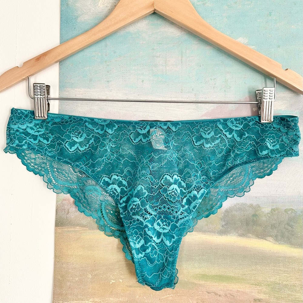 Samantha Chang teal lace cheeky panties